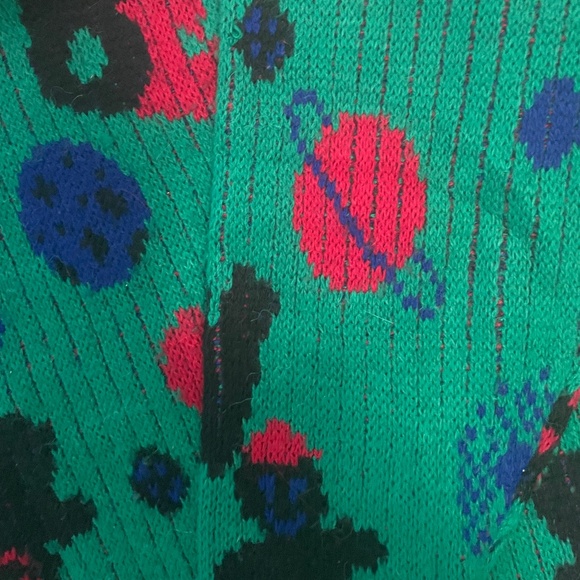 Unique Vintage Benetton Pullover 80s ghost/planet theme M/L size - Picture 4 of 9